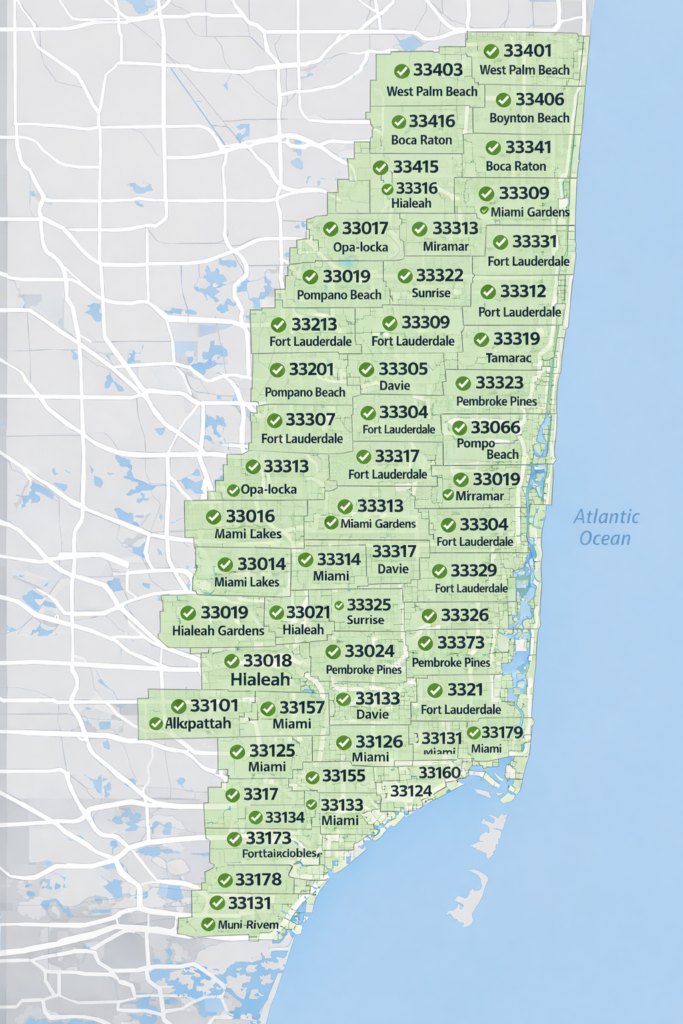 Miami Metro Service Coverage - All ZIP Codes